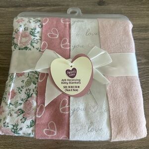 ***SOLD*** Parents Choice Pink 4-Pack Baby Receiving Blankets